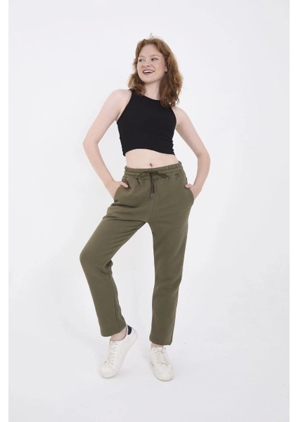 Unisex Üç Iplik Basic Eşofman Pantolon - Haki fiyatları