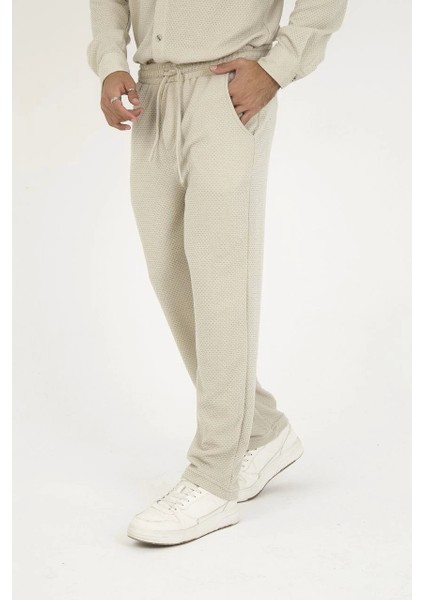 Jakar Kutu Desenli Baggy Eşofman Pantolon - Gri fırsatları