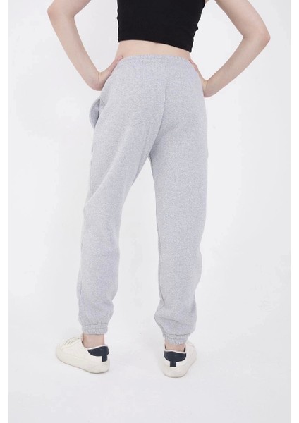 Lastikli Üç Iplik Baskılı Eşofman Pantolon - Gri modelleri