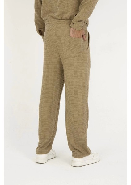 Jakar Kutu Desenli Baggy Eşofman Pantolon - Kahverengi modelleri