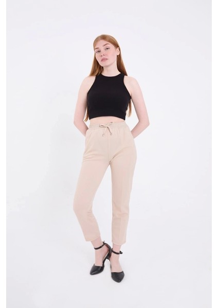 Kadın Tam Kalıp Basic Eşofman Pantolon - Bej fiyatları