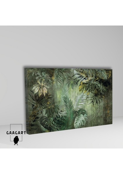 Tekli Yatay Kanvas Duvar Tablosu Derin Orman Yaprakları fiyatları