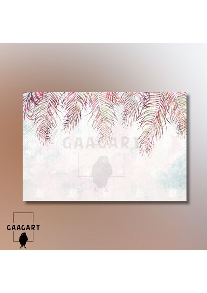 Tekli Yatay Kanvas Duvar Tablosu Sarkan Pembe Yapraklar modelleri