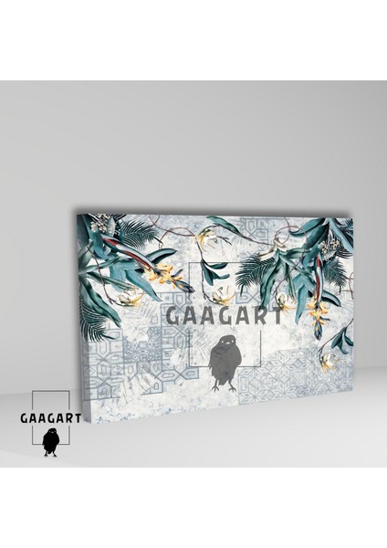 Tekli Yatay Kanvas Duvar Tablosu Geometrik Yaprak Tasarım fiyatları