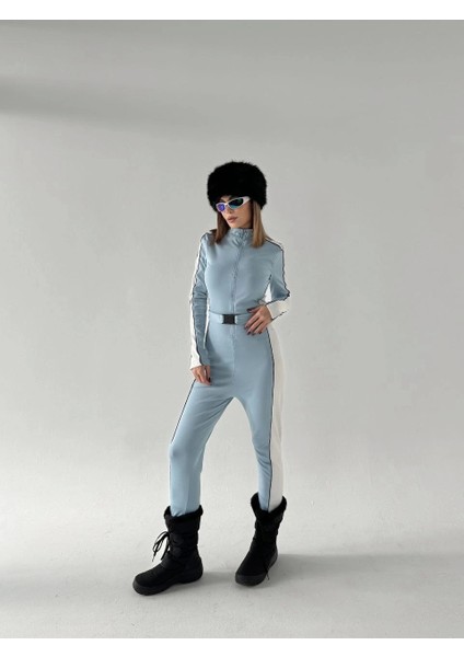 Kemer Detaylı Fermuarlı Tulum - Bebe Mavisi fiyatları