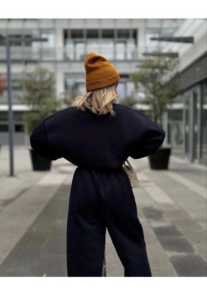 Bisiklet Yaka Üç Iplik Sweat Takım - Siyah modelleri