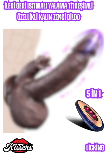 Uzaktan Kumandalı Ileri Geri Hareketli Dil Yalama Modlu Isıtmalı Dildo Penis 23 cm