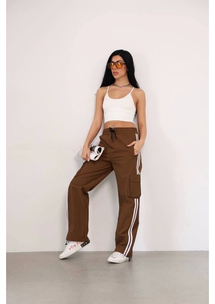 Praşut Kumaş Kargo Çeplı Baggy Esofman - Kahve fiyatları