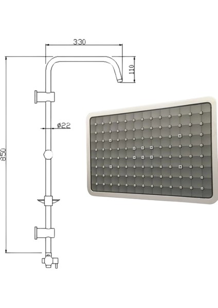 Domino Krom Yağmurlama Sistemli Tepe Duş Seti - Fonksiyonel Ve Şık Tasarım fiyatları