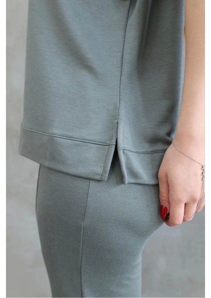 Osy Modal Yumuşak Dokulu Kumaş Bisiklet Yaka Kısa Kollu Takım - Mint Yeşili modelleri