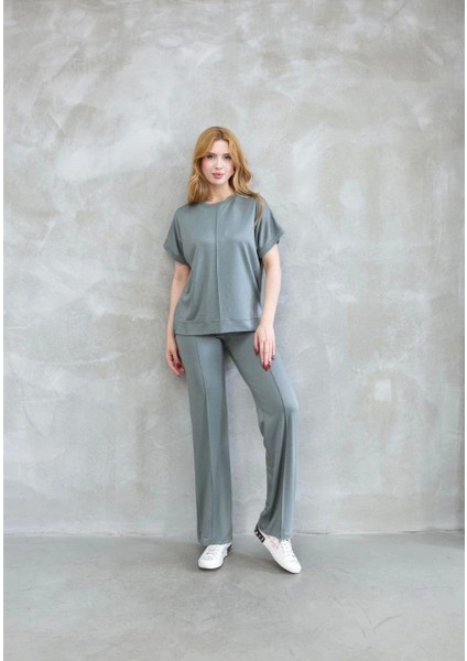 Osy Modal Yumuşak Dokulu Kumaş Bisiklet Yaka Kısa Kollu Takım - Mint Yeşili fırsatları