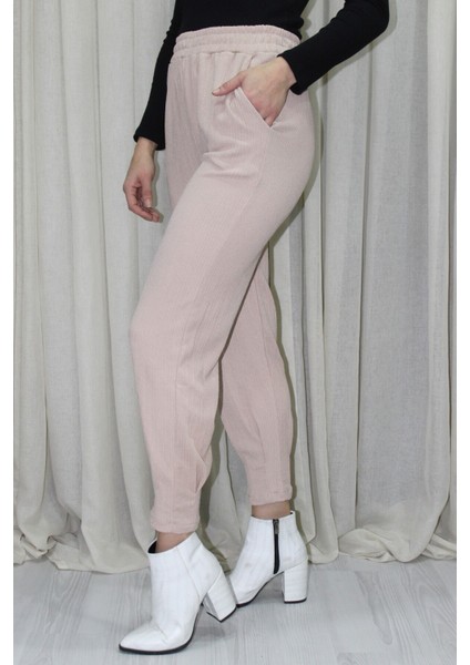 Krinkıl Paça Pensli Pantolon Vizon - 130.265