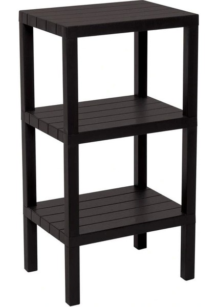 3 Raflı Siyah Modüler Ünite Plastik 38X29X74 cm (5047)
