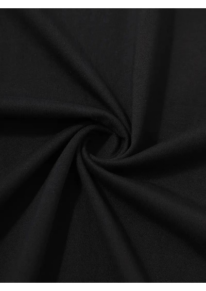 20/1 Penye Compack Palmiye Ön Baskılı Oversize Bisiklet Yaka Kısa Kol Yazlık T-Shirt - Siyah indirimleri