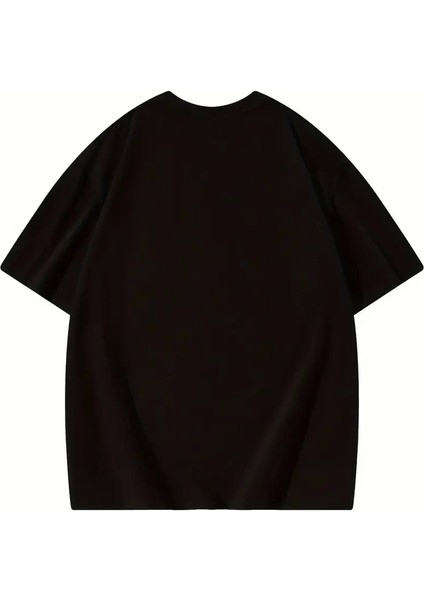 Thousand Ön Arka Baskılı Oversize Bisiklet Yaka T-Shirt - Siyah modelleri
