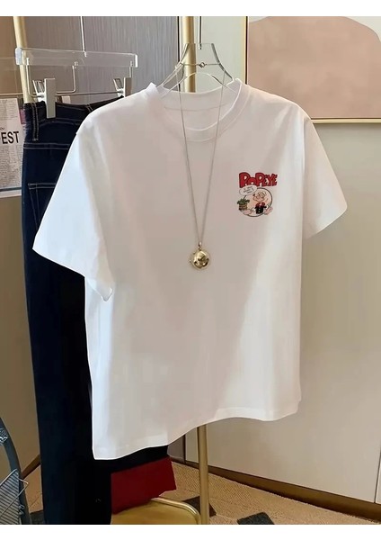 Erkek Oversize Tişörtü Popeye The Sailor Retro Vintage Ispanak | Hediye Olarak Idealdir, Farklı Boyutları Mevcuttur. - Beyaz fiyatları
