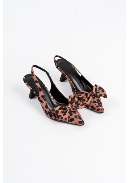 Serra Koyu Leopar Kadın Topuklu Ayakkabı