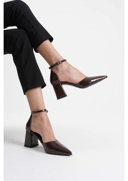 Doren Acı Kahve Rugan Kadın Topuklu Ayakkabı modelleri