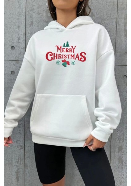 Merry Chrıstmas Sweatshirt & Hodie - Beyaz