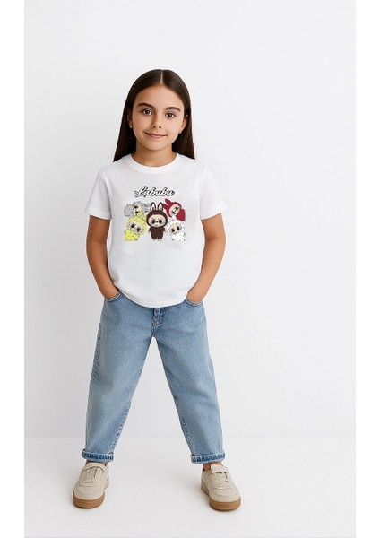Kız Labubu Çocuk Baskılı T-Shirt - Beyaz fiyatları
