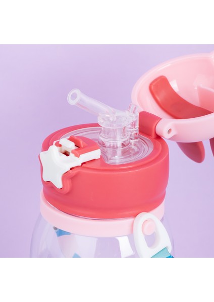21.0009 Matara Tavşan Temalı Stickerlı Askılı Suluk - Su Şişesi - Pembe 550ML fiyatları