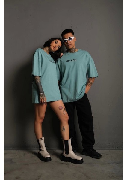 Kadın Sırt Golf Gtı Baskılı Oversize T-Shirt - Mint Yeşili fiyatları