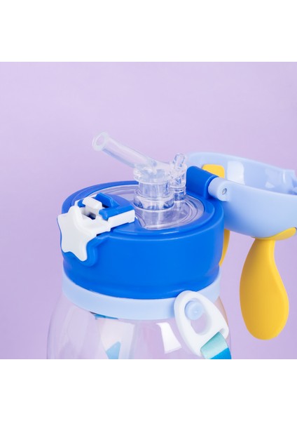 21.0009-1 Matara Tavşan Temalı Stickerlı Askılı Suluk - Su Şişesi - Mavi 550ML fiyatları