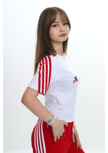 Kız Çocuk Ikili Eşofman Takım-Kargo Cepli Pantolon & Kısa Kollu Tişört – %100 PAMUK-AÜT-2034 fırsatları