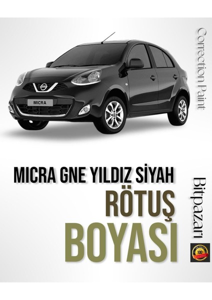 Nıssan Mıcra Yıldız Siyah Gne - Profesyonel Çizik Giderici Rötüş Boyası 20ML.