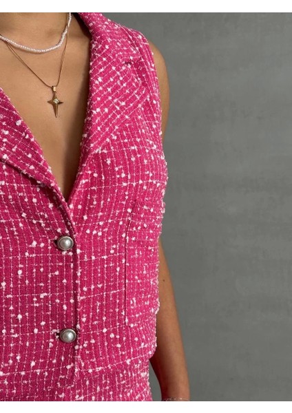 Yelekli Şort Takım Pembe modelleri