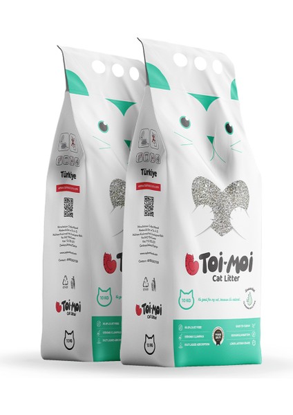 2’li Avantajlı Paket - Kokusuz Sodyum Bentonit Kedi Kumu 2x10Kg