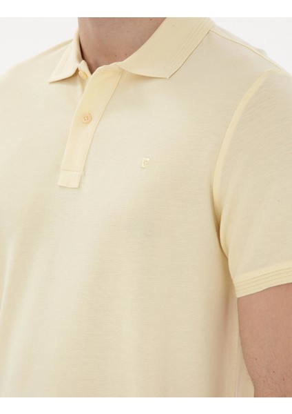 Sarı Erkek Slim Fit Kıvrılmaz Yaka Polo T-Shirt DMK.2131539.SUNNY.