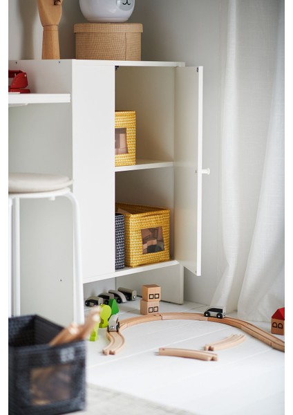 Baggebo Büfe 50 x 30 x 80 cm Beyaz Kapaklı Çok Amaçlı Dolap fırsatları