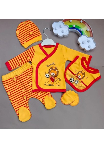 Taraftar 5 Parça Hastane Çıkışı , Sarı Kırmızı 5 ' Li Zıbın Seti Bebek Hediyelik fiyatları