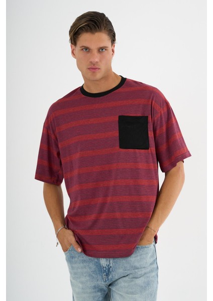 Alexandergardı Cep Detaylı Çizgili T-Shirt