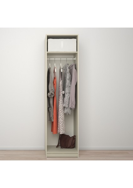 Gursken Gardırop 49 x 55 x 186 cm Açık Bej Tek Kapılı Elbise Askılı Duvara Sabitlenebilir modelleri