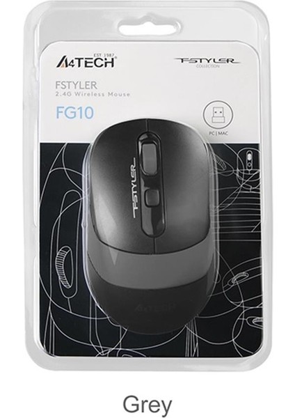 A4 Tech Fg10S Silent Gri Nano Kablosuz Optik 2000 Dpı Mouse (Sessiz)