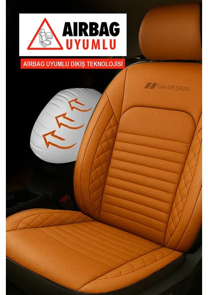 Fiat Regata Weekend 80 Turbo Diesel 1.9 (80 Hp) 1989 Uyumlu Deri Oto Kılıfı Tam Set Turuncu modelleri