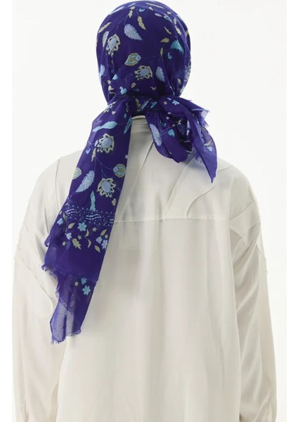 Lina Nine Desen Saks Mavi Pamuklu Şal modelleri