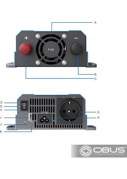 Obus Karavan Tam Invertör 1000W 12V, 20AH (Şarjlı & Kumandalı & Ups Özellikli) fiyatları