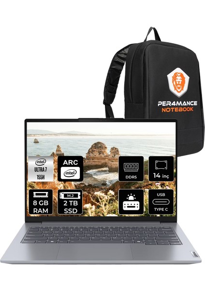 Thinkbook 14 Gen 7 Intel Core Ultra 7 155H 8gb 2tb SSD 14" Fhd+ Freedos Taşınabilir Bilgisayar & Per4 Çanta 21MR0050TRP304