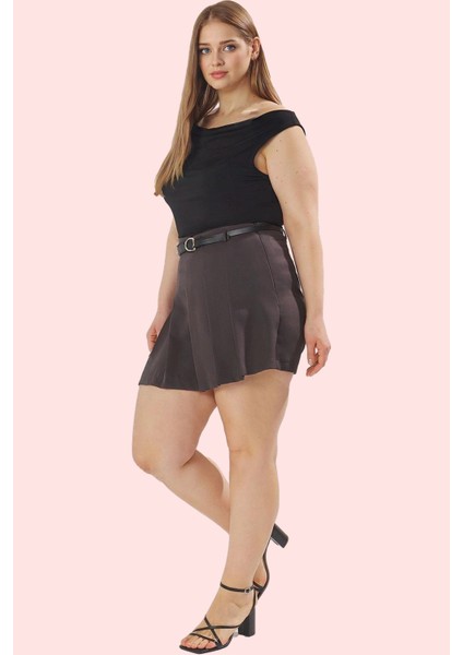 Kadın Büyük Beden Şort Etek Yüksek Bel Kısa Boy Rahat Kesim Iş ve Günlük Dayanıklı Malzeme