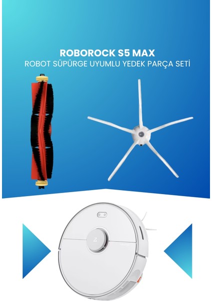 Roborock S5 Max Robot Süpürge Uyumlu Yedek Parça Seti - B