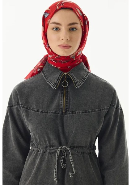 Lina Nine Desen Kırmızı Pamuklu Şal