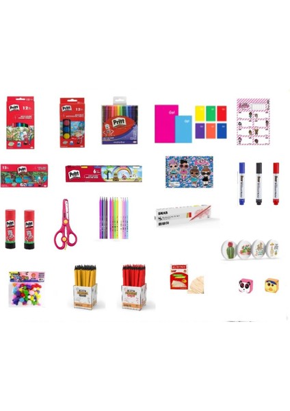 Ilkokul Kırtasiye Seti 2 (Kız Öğrenci)
