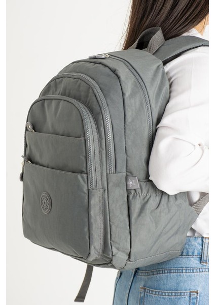 Unisex Okul Çantası Klinkır Kumaş Sırt Çantası Çok Cepli Hafif Yağmur Geçirmez 42*30 cm