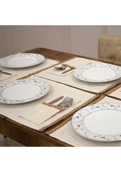 Keten 6lı Amerikan Servis Seti Kaşıklık Hediyeli 35 x 55 fiyatları