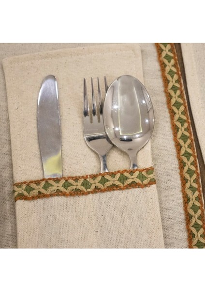 Keten 6lı Amerikan Servis Seti Kaşıklık Hediyeli 35 x 55 modelleri