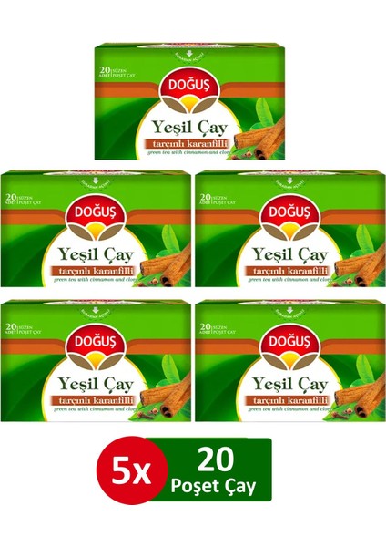 Tarçınlı Karanfilli Yeşil Çay 5 Adet 20'li