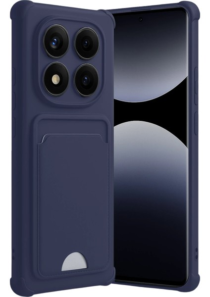 Xiaomi Redmi Note 14 Pro 4g Uyumlu Arka Kamera Korumalı Kart Koyulabilen Silikon Kartlıklı Kılıf Kapak